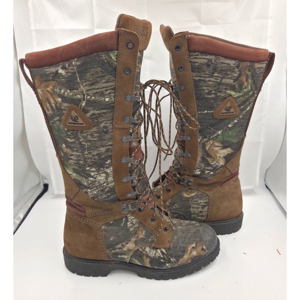 Rocky 4500 Low Country Waterproof Snake Boots Mens 8 MW Camo Hunting Tall Boot - Picture 4 of 7